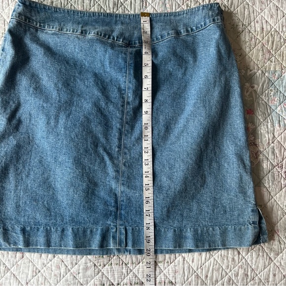 Lauren Ralph Lauren Jeans Mini Skirt Size 16 Blue Denim Cotton Spandex Blend - Picture 4 of 10